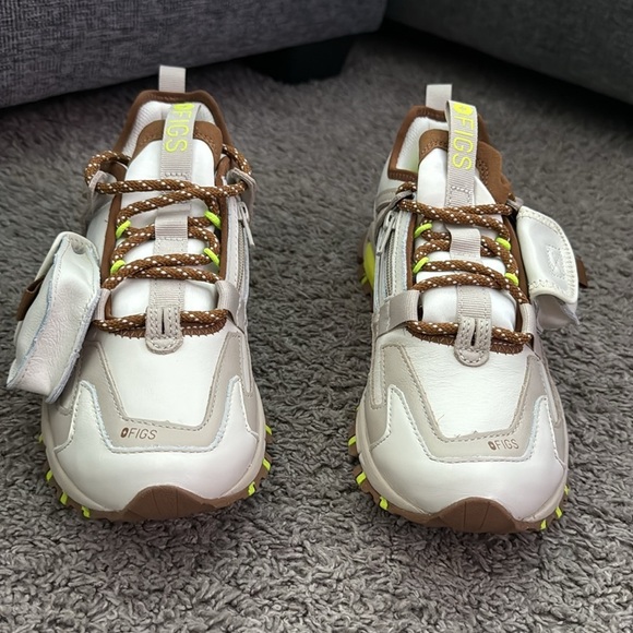 New Balance XFigs  X-Racer Utility Cream and Brown Chunky Sneakers size 10 - Picture 3 of 6